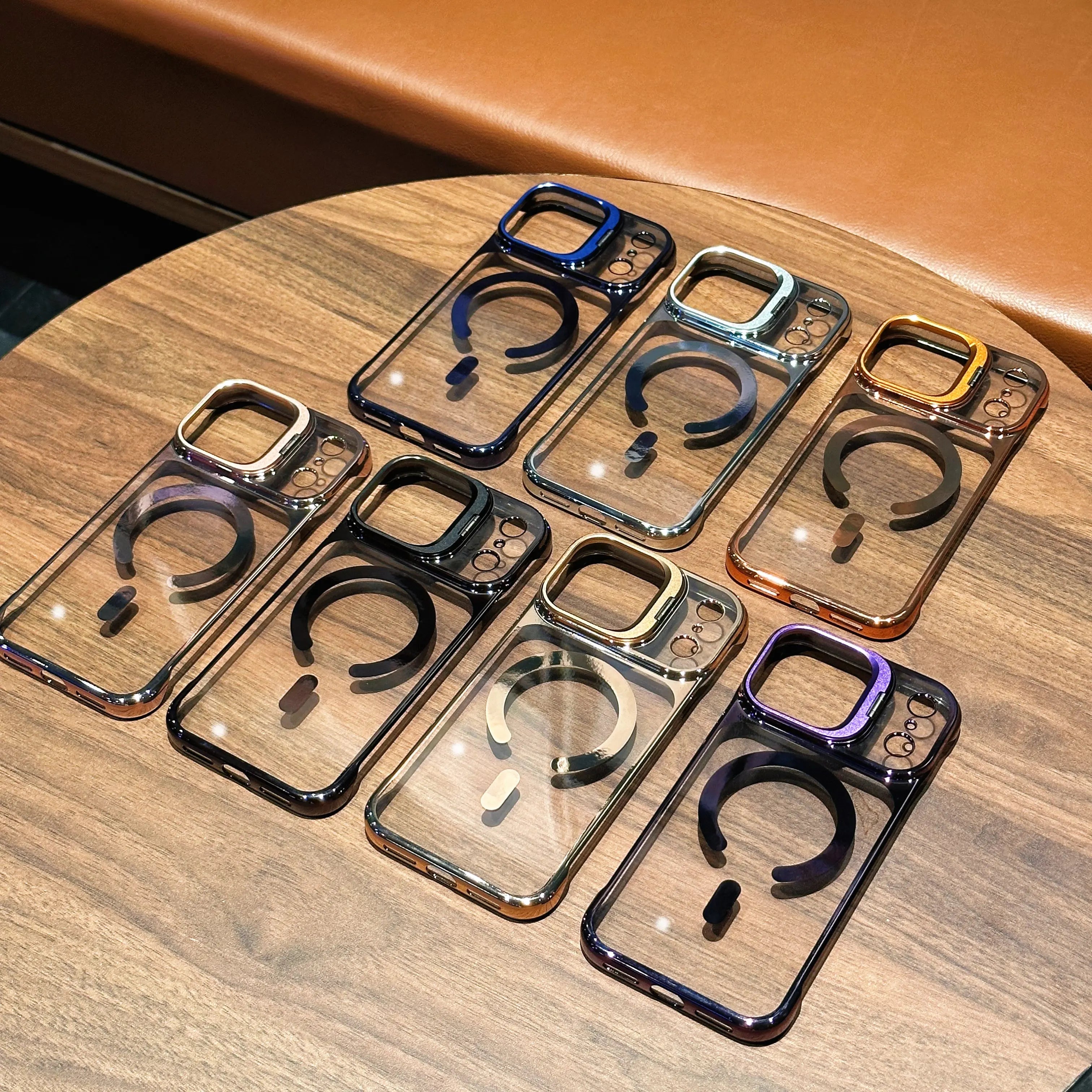 Invisible Magnetic Stand Clear Case for iPhone (13–17 Series)