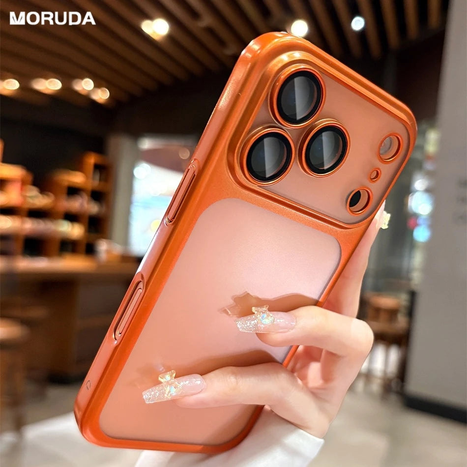 for iPhone 17Pro Plating Hard PC Matte Thin Case for iPhone 17 Pro Max With Lens Film Protection Ultra Slim Shockproof Cover