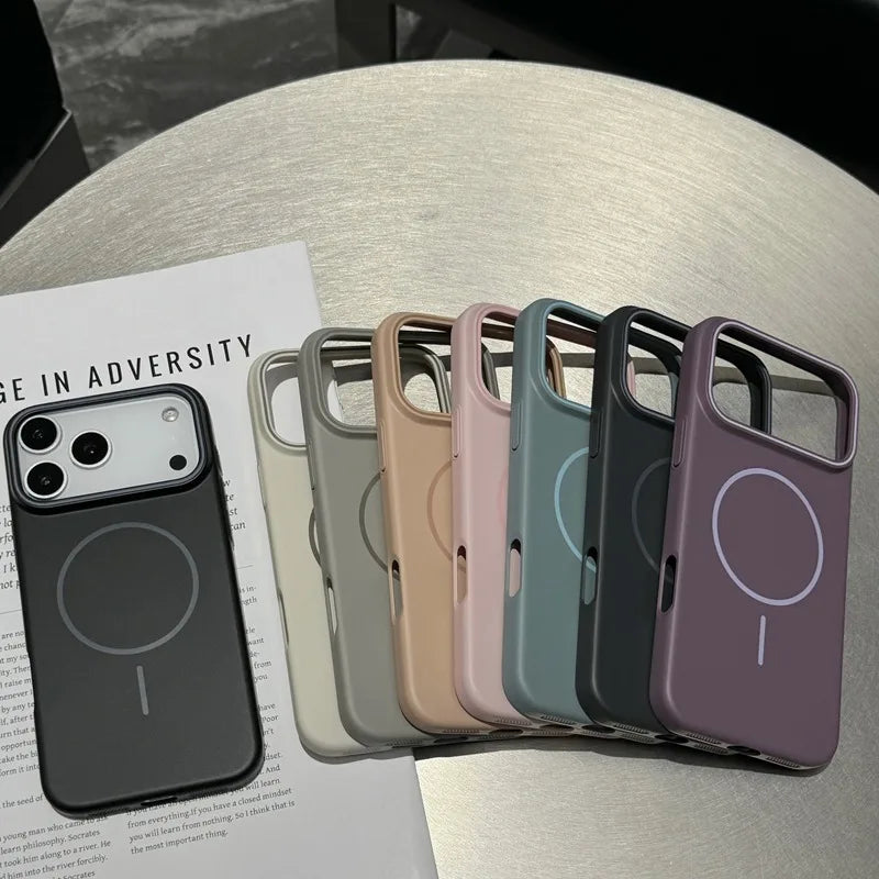 Luxury Matte Hard PC Magsafe Case for iPhone 17AIR 16 15 14 Plus 11 12 13 17 pro Max Shockproof Wireless Charge Magnetic Cover
