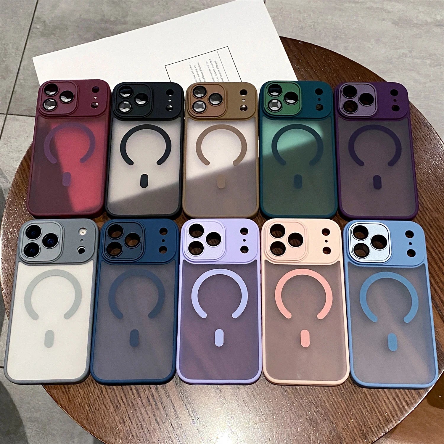 Transparent Magsafe IPhone17 Air Magnetic Shockproof Cover Matte Camera protection Case For iPhone 17 16 15 14Plus 13 12 Pro Max