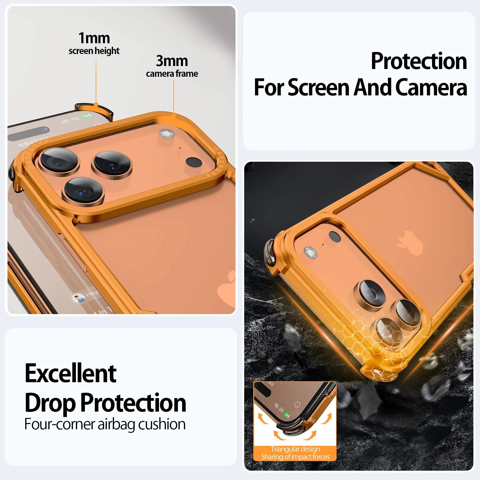 Oatsbasf Metal Phone Case for iPhone 17 Pro/Pro Max/17 Air Case Minimalist Support Wireless Charging Ultra-thin Protecitve Case