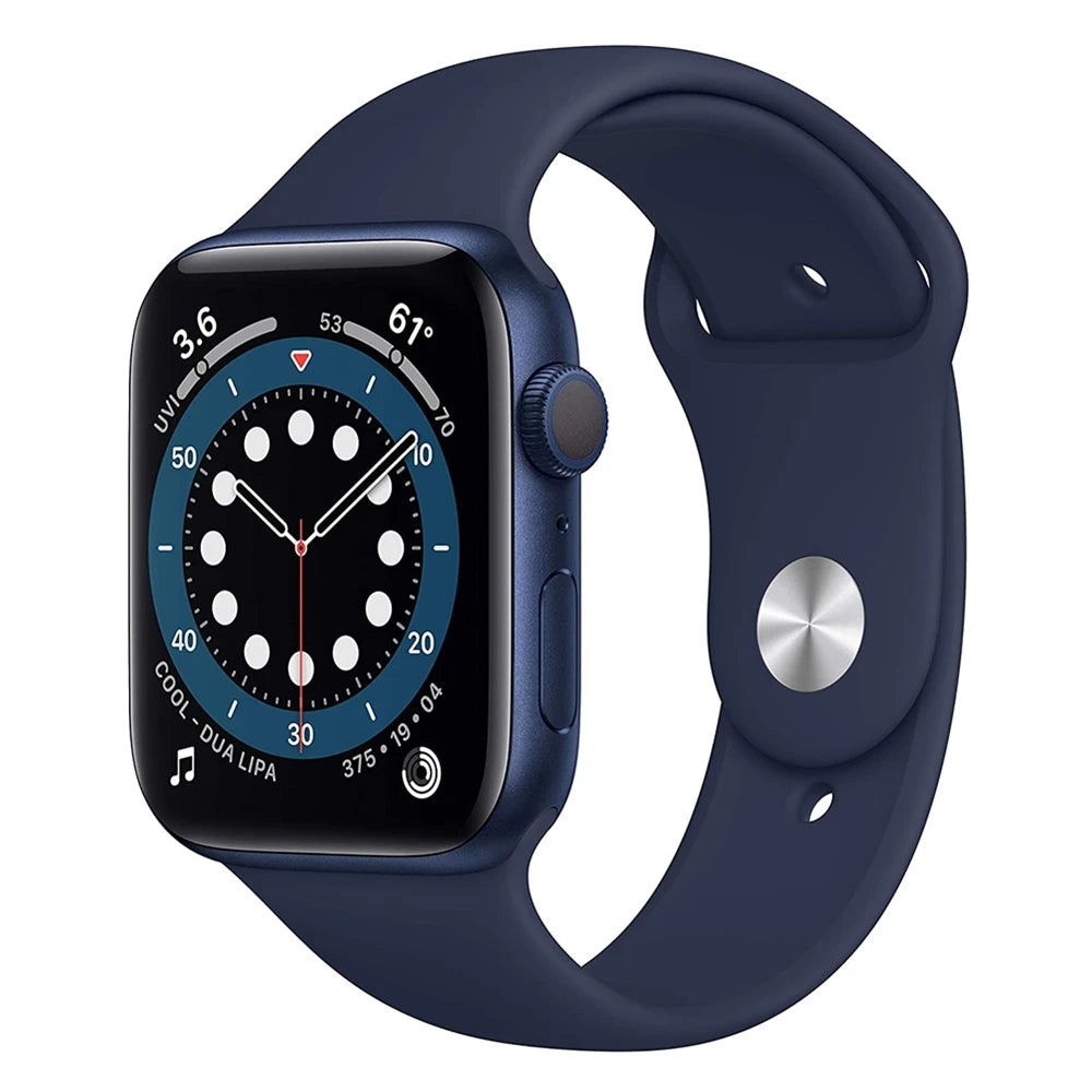 100% Original Apple Watch Series 6 44mm GPS Apple Watch S6 Aluminum Case with Sport Band iOS SmartWatch