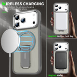 Luxury Folding Stand Matte Magnetic Phone Case for iPhone 17 Air 16 E 15 14 13 12 11 Pro Max Plus for Magsafe Shockproof Cover